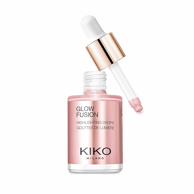 KIKO Milano Glow Fusion Highlighting Drops 01, Liquid Face Highlighter With A Metallic Finish-Velvo Beauty
