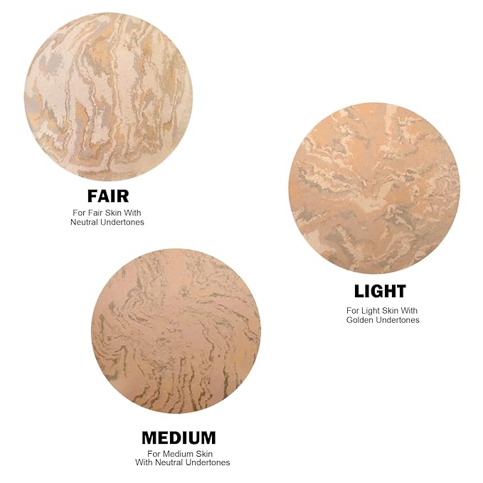 Marbleized Baked Foundation Makeup, Balance and Brighten Color Correcting Powder Foundation - Buildable Light to Medium Coverage - Demi-Matte Natural Finish (#002 LIGHT, 0.32 Oz)-Velvo Beauty