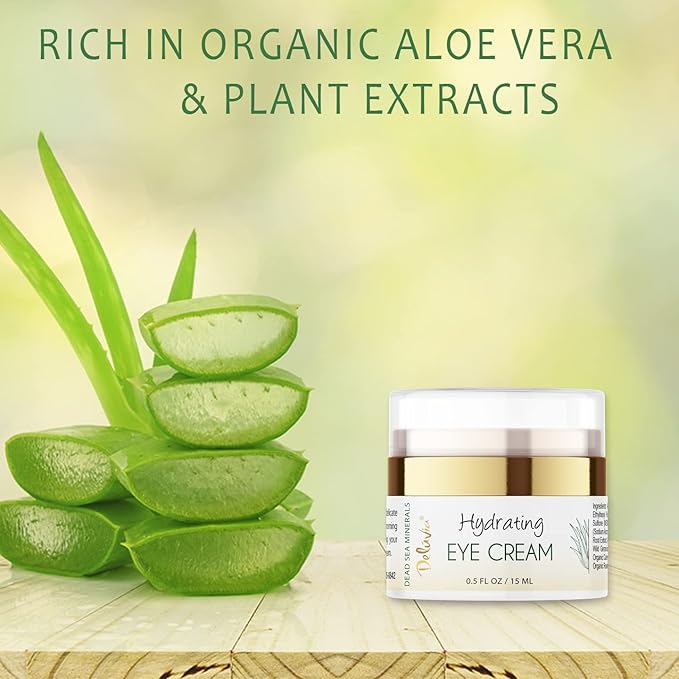 Deluvia Eye Cream Moisturizer, Under Eye and Around Eye Hydrating Eye Cream, Organic Aloe Vera, Vitamin E, Rosehip Seed Oil for Dry Skin and Wrinkles.(.5 Oz)-Velvo Beauty