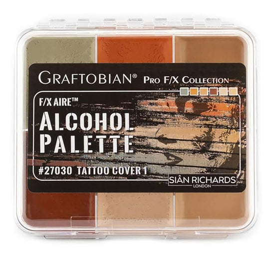 Graftobian F/X Aire Alcohol Activated Palette - SFX Makeup (Tattoo Cover 1 - Light)-Velvo Beauty