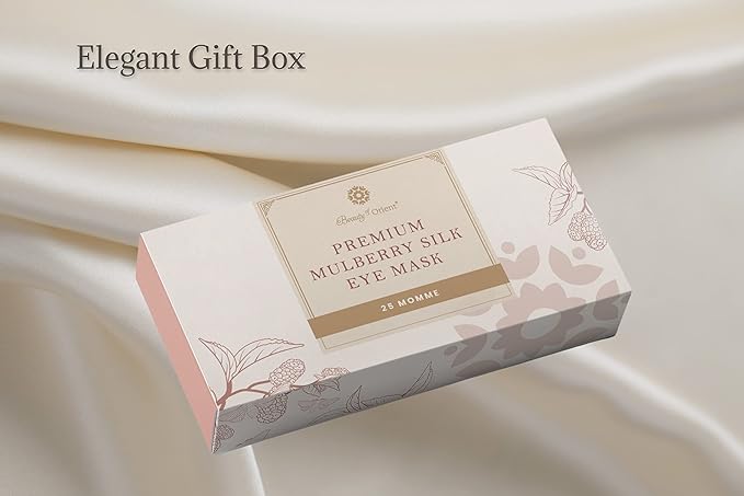 Premium 25 Momme Mulberry Silk Eye Mask for Sleeping (Vanilla Ice)-Velvo Beauty
