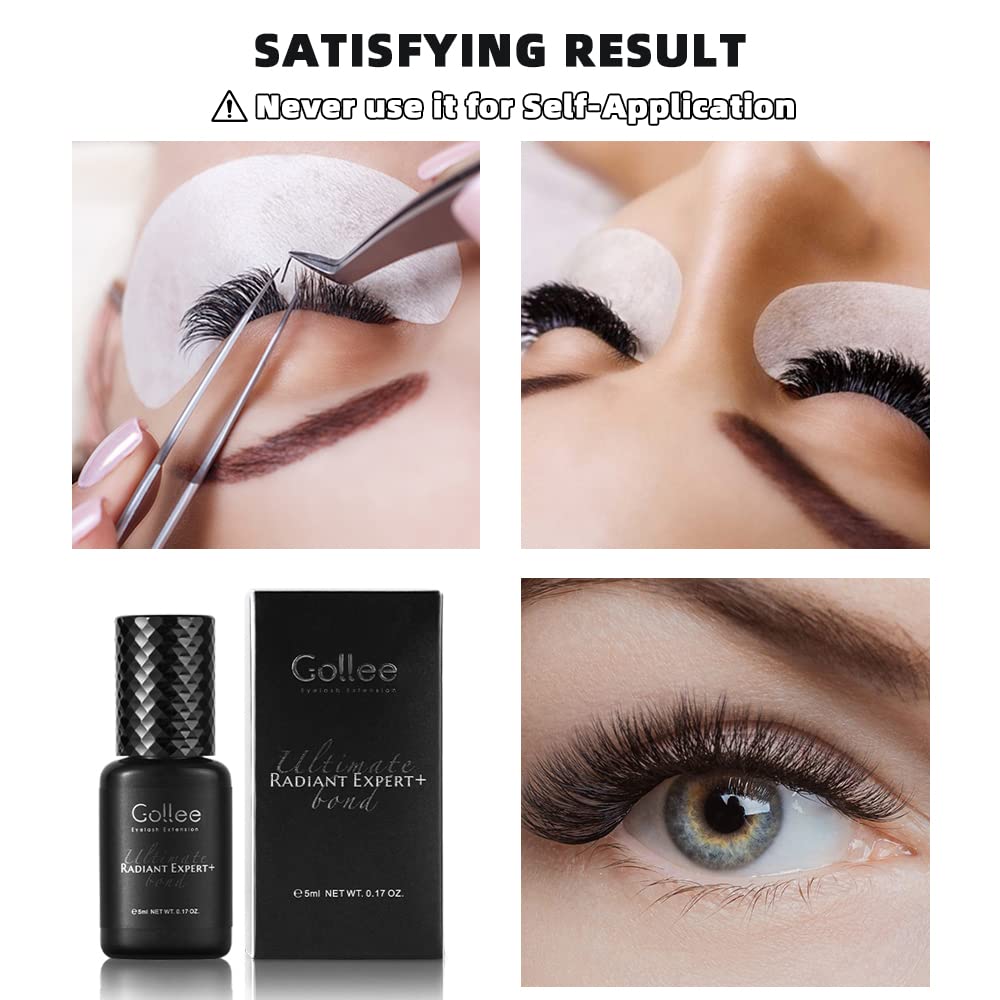 Eyelash Extension Glue - 0.5 Sec Fast Drying, 8 Week Retention (0.17fl.oz / 5ml) Waterproof Black Adhesive for Semi-Permanent Lash Extensions - Professional Use Only-Velvo Beauty