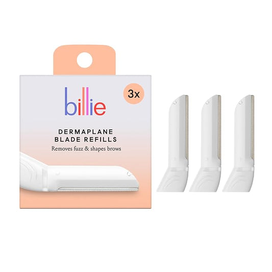 Billie - Dermaplane Refill Blades - Stainless Steel Blades with Safety Micro-guards - Nickel-free - Gently Exfoliates Skin - 3 count-Velvo Beauty