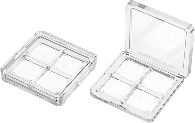 Beaupretty 6 Pieces Empty Eyeshadow Pallet 4 Grids Eye Shadow Lipstick Storage Case Box Clear Makeup DIY Cosmetic Organizer Container-Velvo Beauty