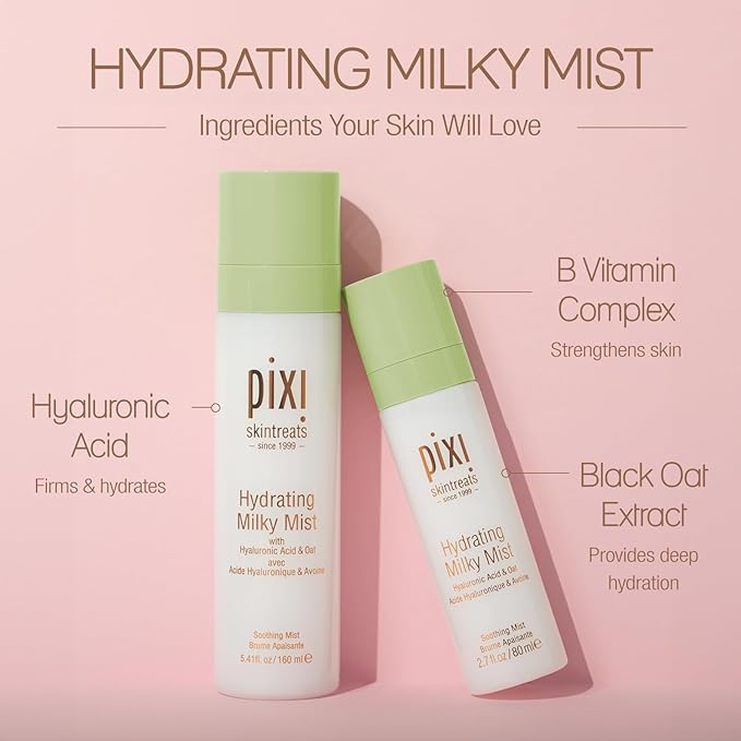 Pixi Beauty Milky Mist 2.70 Fl Oz | Hydrating Moisturizer for Dry Skin | Infused with Hyaluronic Acid-Velvo Beauty