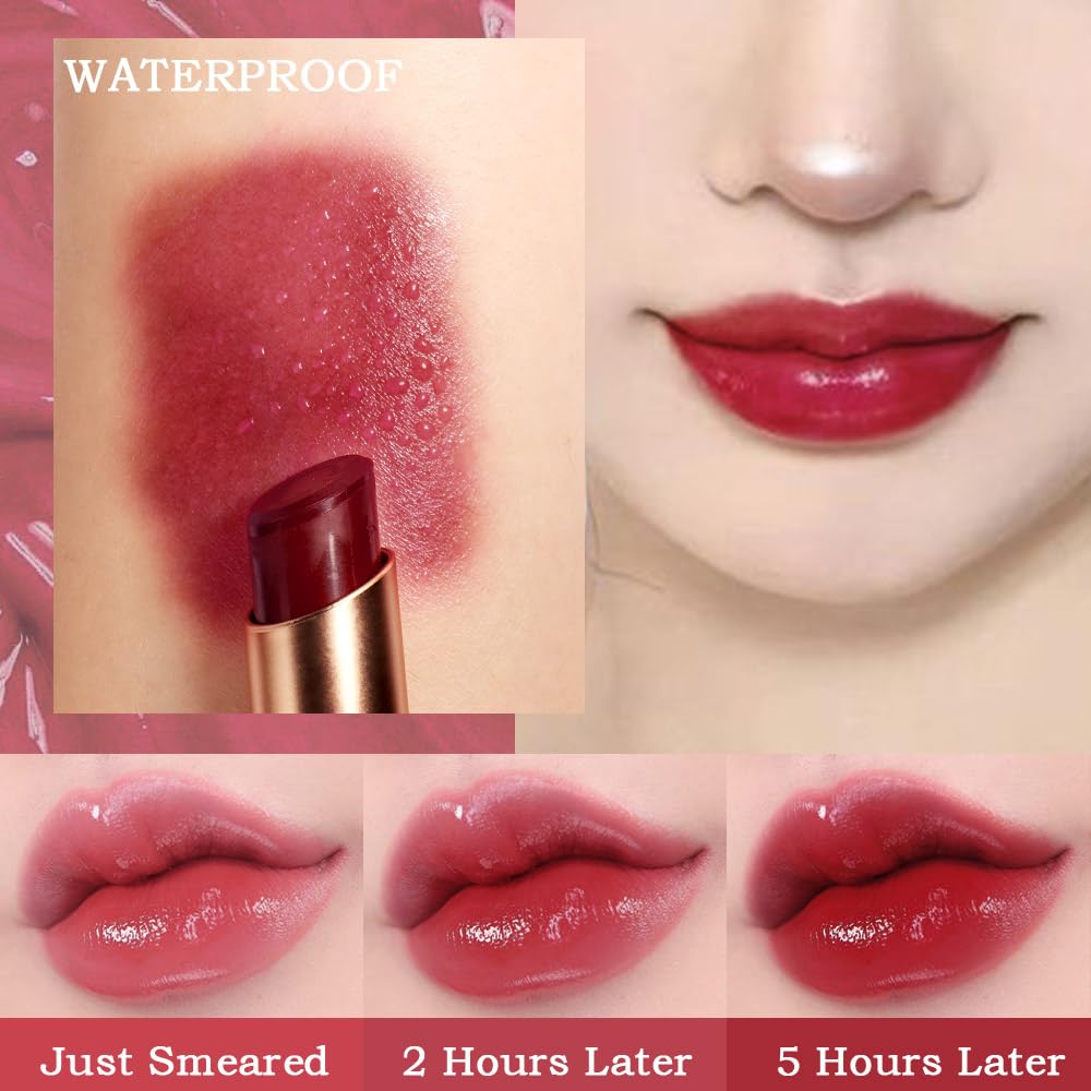 Kaely 2Pcs Hydrating Honey Lipstick Tinted Lip Balm, Black Red Cherry Color Changing PH Lipstick Makeup, Korean Magic Lip Stain Long Lasting Waterproof, labiales magicos 24 horas originales-Velvo Beauty
