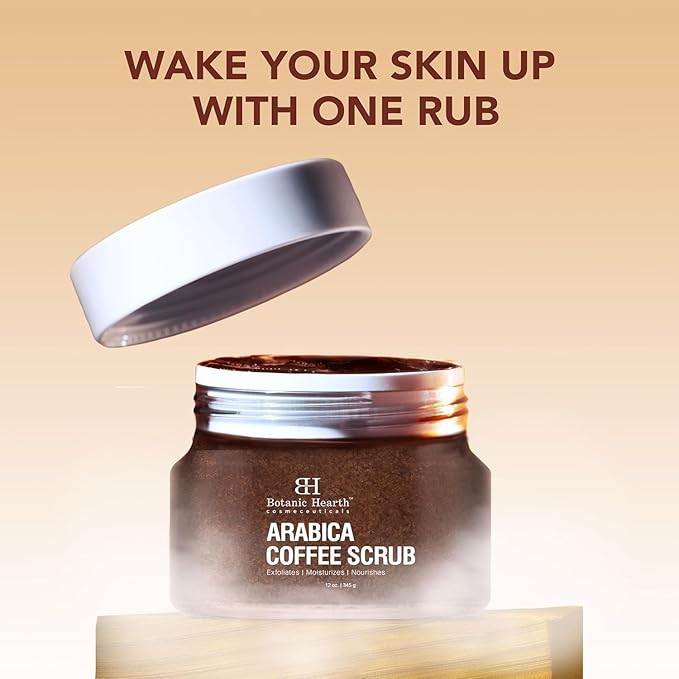 Botanic Hearth Arabica Coffee Body Scrub Exfoliating Body Scrub Act As Body Exfoliator & Helps With Moisturizing Skin, Acne, Cellulite, Dead Skin Scars, Wrinkles 12 Oz-Velvo Beauty