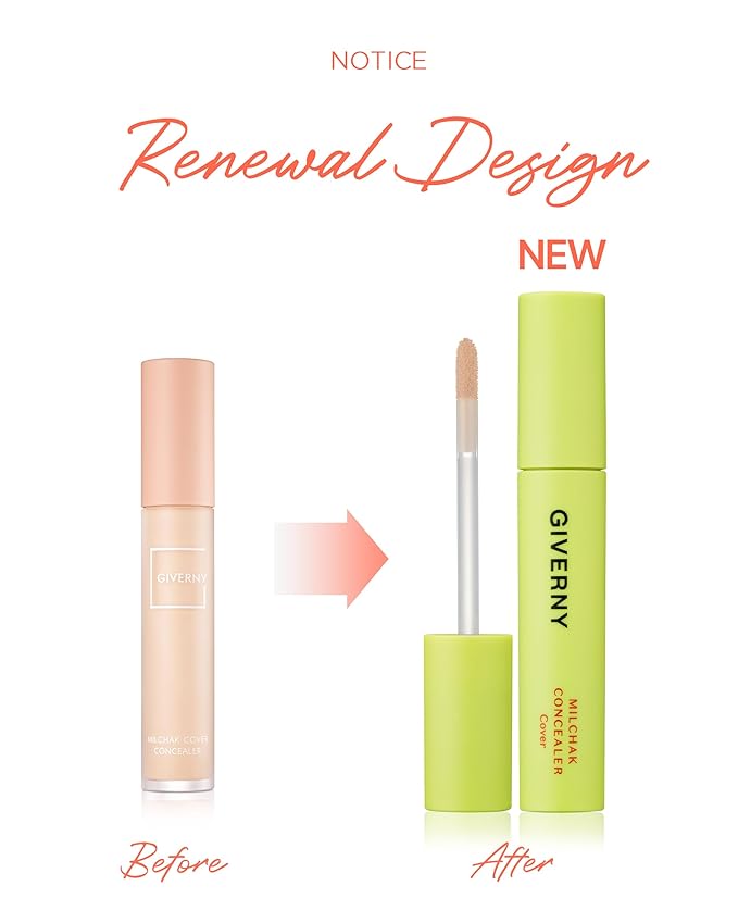 GIVERNY Milchak Cover Concealer - Makeup Blemish & Acne Concealer - For Freckles, Spots & Under Eye Circles - Lightweight and Non-Sticky Foundation Concealer, 0.3oz. (#21 Light beige)-Velvo Beauty