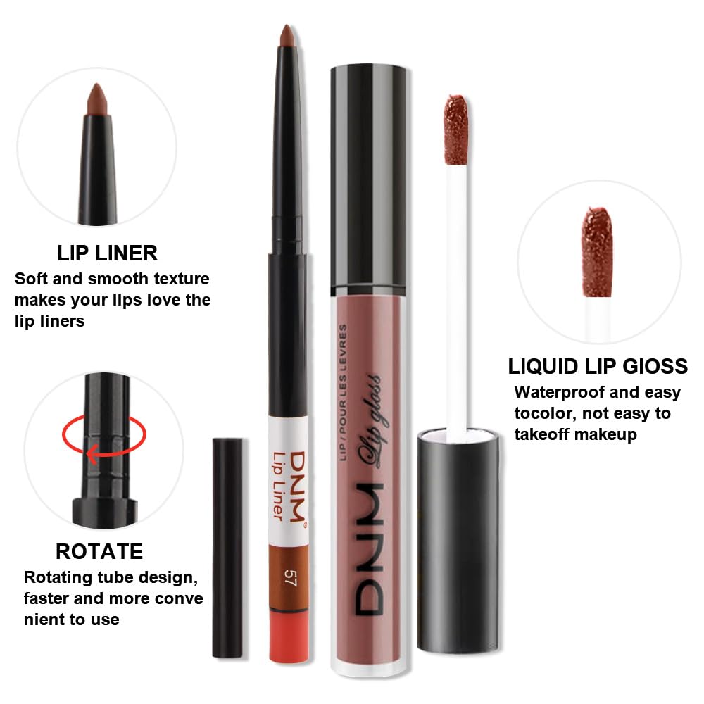 evpct 2Pcs Maroon Matte Lip Liner and Lipstick Combo Set for Women, Maroon Lip Combo Set Liquid Lips Stick Gloss and Lipliner Stains Set Long Lasting Waterproof, Lips Makeup 24 Hours originales-Velvo Beauty