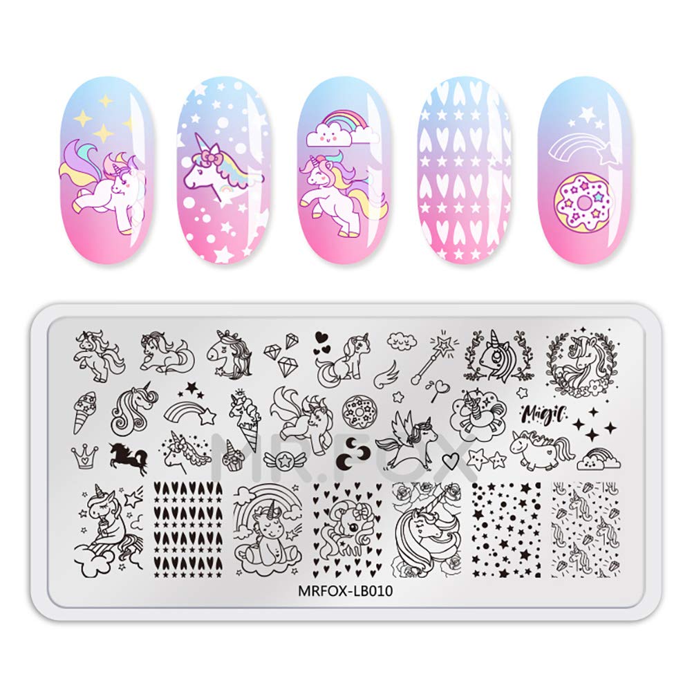 MR.FOX 5 pcs Nail Printing Board Set a Variety of cat Claws Kittens Puppies Unicorns and Other Patterns Art DIY Stamping templates-Velvo Beauty