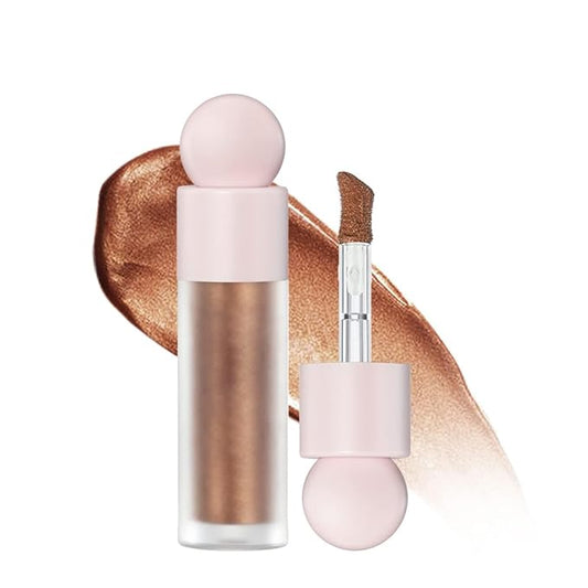 Liquid Highlighter Natural Glow For Face & Body, Waterproof Moisturizing Light Liquid Luminizer For Long Lasting Shimmer, Contour Highlighter Stick Easy to Apply with Cushion Applicator (#4 Candlelight)-Velvo Beauty