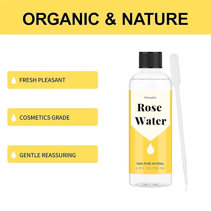 5.1 fl oz Rose Hydrosol for Face Hydrating Mist Hydration, 100% Pure Rose Water, Cleanses & Softens Skin, Promotes Healthy Skin Cell, Suitable for All Skin Types-Velvo Beauty