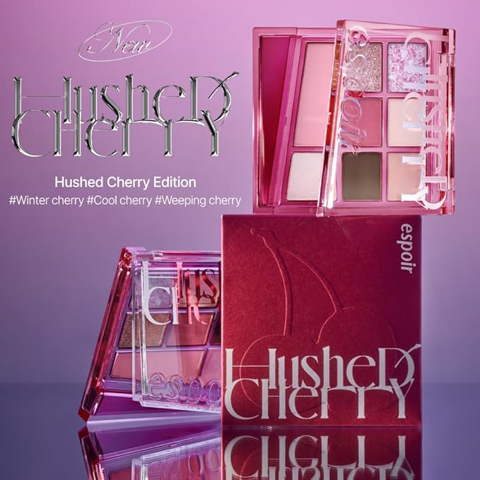 Espoir Real Eye Palette All New #5 Hushed Cherry 0.17 oz | Multi-Use Long-Lasting Blendable 8 Colors Natural Glitter Soft veil matte Makeup Eyeshadow Palette for Various Makeup Looks | Korean Makeup-Velvo Beauty