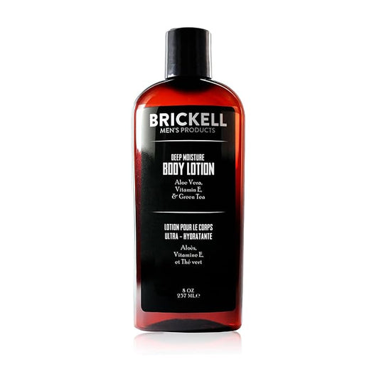 Brickell Men's Deep Moisture Body Lotion for Men, Natural and Organic Protects and Hydrates Dry Skin, 8 Ounce, Unscented-Velvo Beauty