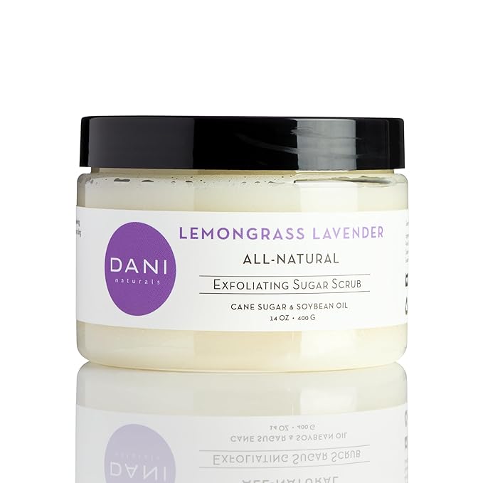 Naturals Sugar Scrub - Exfoliating Lemongrass Lavender with organic cane sugar and shea butter gently exfoliates and hydrates, leaving skin smooth and refreshed. 14 oz-Velvo Beauty