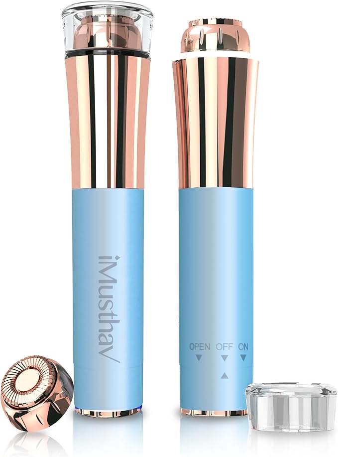 Portable Flawless Facial Hair Remover for Women – Painless, Fast & Precise Flawless Electric Razor & Epilator for Face, Lips, Chin Hair Removal – 18K Gold-Plated, 360° LED Light-Velvo Beauty
