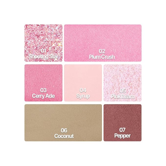 Espoir Real Eye Palette #6 Plum Soda | Everyday Multi-Use Long-Lasting and Blendable 7 Colors Eyeshadow Palette for Eyeshadow Base and Cheeks Makeup | Warm, Cool, Neutrals | Korean Makeup-Velvo Beauty