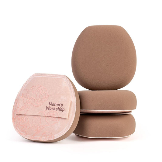 Makeup Sponge, Rubycell, Flat-cut Shape,Foundation Sponges with Glossy PU Leather, for Liquid/Sheer Foundations, Cosmetic Puff, Medium Bounce,Travel Friendly & Reusable,2pcs & Storage Case-Velvo Beauty