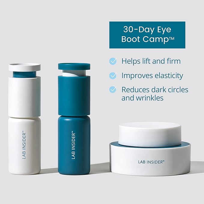 SKINN Caffeine Eye Cream for Dark Circles & Puffiness, 30 Day Eye Boot Camp - Under Eye Serum Brightens, Moisturizes, & Smoothens Eye Area - Day & Night Anti-Wrinkle Firming & Tightening Eyecream-Velvo Beauty