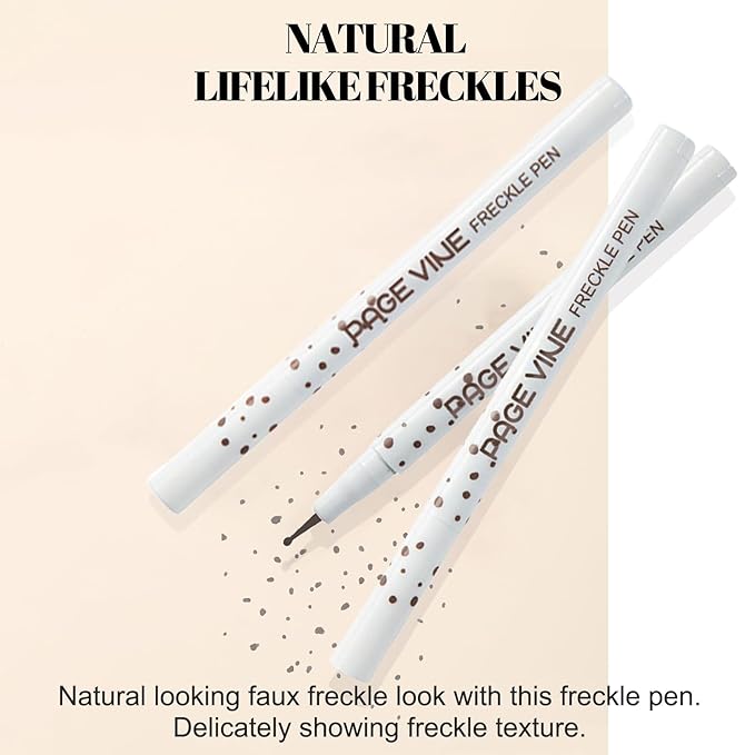 2 Pack Freckle Pen,Liquid Face Fake Freckles Makeup Pen to Create Natural Freckle Makeup and Freck beauty,Fake Freckles Waterproof for Lifelike Sunkissed Makeup,Mole Pen (01Light+02Medium)-Velvo Beauty