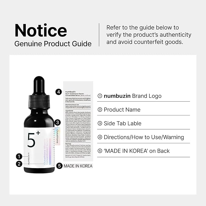 numbuzin No.5 Serum | Tranexamic Acid 4%, Niacinamide 5%, Glutathione, Vitamin C | Vitamin Concentrated Serum | Hyperpigmentation| Suitable for Sensitive Skin, Korean Skincare | 1.01 fl. oz.-Velvo Beauty