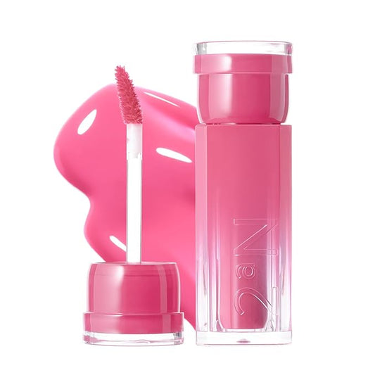 2aN Glaze Bouncing Tint – Lightweight, Moisturizing Lip Tint with High-Shine Finish, Smooth, Light Plumping, Comfortable Wear, Korean Makeup (Berry Shower, 0.16 oz)-Velvo Beauty