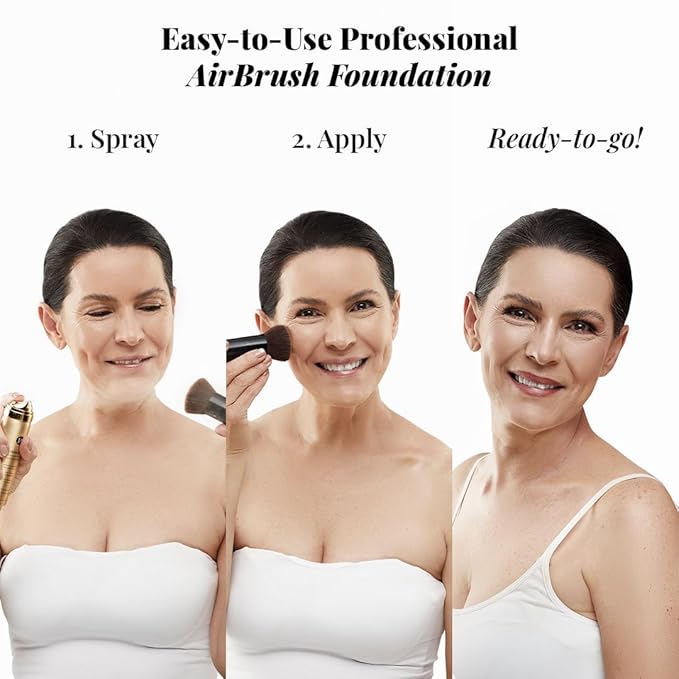 Jerome Alexander Airbrush Foundation Ultra Hydrating, Spray Foundation Makeup with 2x the Active Ingredients, Ultra-Light, Buildable, Full Coverage Formula (Light)-Velvo Beauty