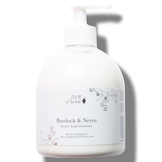 100% PURE Healthy Scalp Conditioner Purifying Burdock & Neem for Dry Damaged Hair Replenishing Itchy Flaky Scalp Hydration for Women & Men - 16 Fl Oz-Velvo Beauty