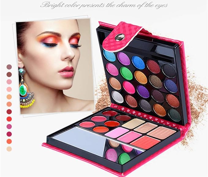 32 Colors Eyeshadow Palette Makeup Contouring Kit Combination with Lipgloss, Blusher and Concealer #1 - Perfect for Professional and Daily Use-Velvo Beauty