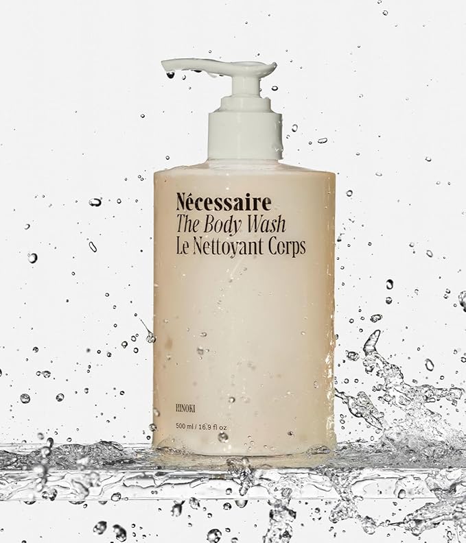 Nécessaire The Body Wash Hinoki. Natural Body Wash for Women & Men, Softening Shower Gel with Gentle Exfoliating Acids AHA/BHA/PHA. Gel Cleanse,16.9 fl oz-Velvo Beauty