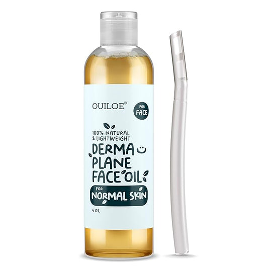 Dermaplane Oil for Women with Normal Skin - Lightweight Face Shaving Oil, Natural Facial Shave Oil, Use with a Dermaplaning Tool, Razor, Shaver or Microblade for Close Shave 4oz by Ouiloe-Velvo Beauty