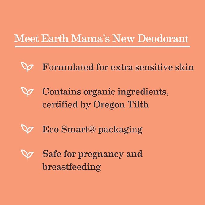 Earth Mama Bright Citrus Deodorant | Safe for Sensitive Skin, Pregnancy and Breastfeeding, Contains Organic Grapefruit and Calendula, No Baking Soda or Aluminum, 2.65-Ounce (2-Pack)-Velvo Beauty