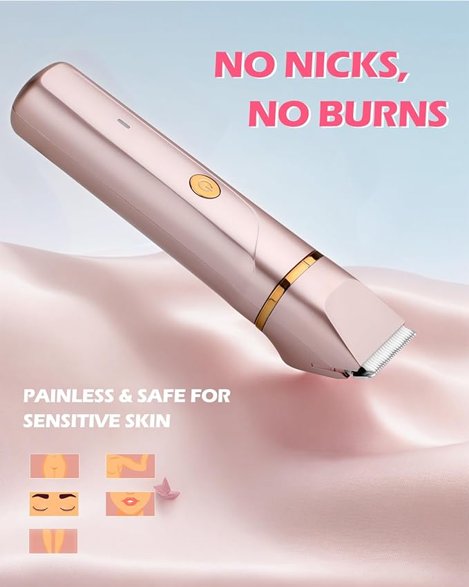 Bikini Trimmer for Women 2-in-1 – Rechargeable Electric Razors for Women, Painless Electric Shaver for Bikini, Underarm, Legs, Arms – IPX7 Waterproof, Compact Travel Design-Velvo Beauty