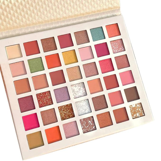 KAIQIKAIXI 42 Colors Eye shadow Palette Eye Makeup Neon Eyeshadow Palette Pallet Matte Colorful Shimmer Metallic Bright Color Pigmented Highlight Cosmetics-Velvo Beauty