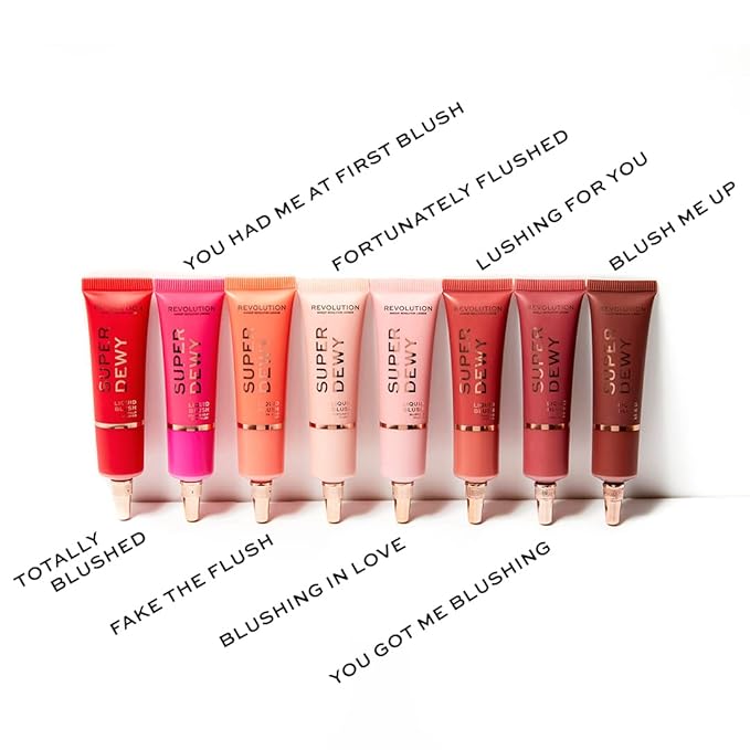 Makeup Revolution Superdewy Liquid Blush, Lightweight Buildable & Blendable Blusher for Cheeks, Ultra Pigmented, Vegan & Cruelty Free, Blushing In Love, 0.5fl.oz-Velvo Beauty