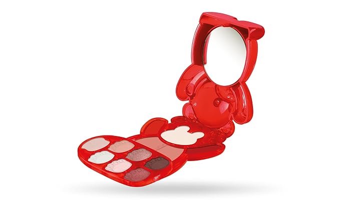 Pupa Milano Happy Bear Makeup Kit, 003 Red, 0.39 oz - Makeup Gift Set - Makeup Palette - Blush - Eyeshadow - Highlighter - Lip Gloss - Face Makeup-Velvo Beauty