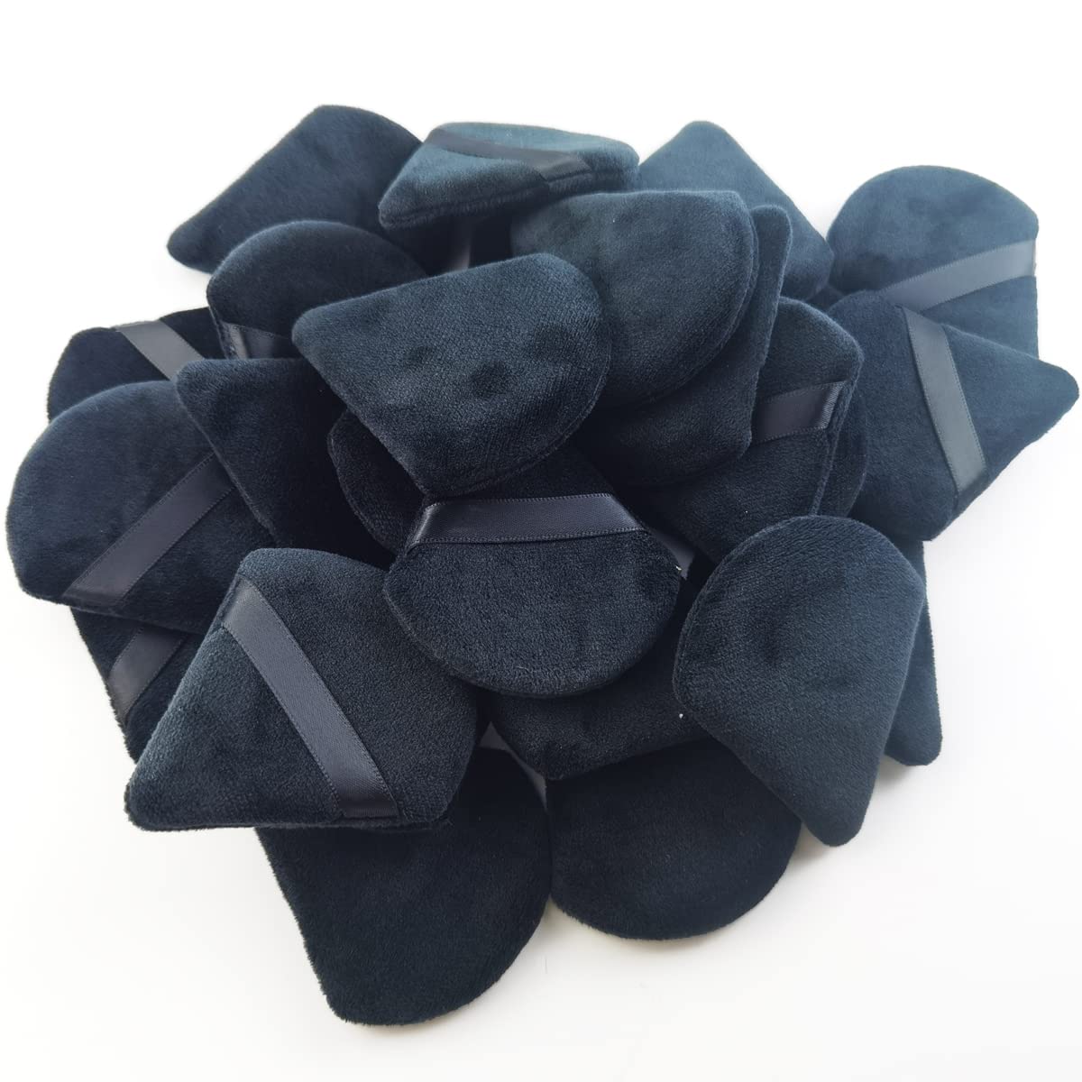 GXXMEI 30PCS Powder Puff Face Soft Makeup Sponge, Triangle Powder Puffs for Loose Powder Mineral Powder Velour Puff for Face Exquisite Makeup Eyes Contouring, Beauty Makeup Tools-Velvo Beauty