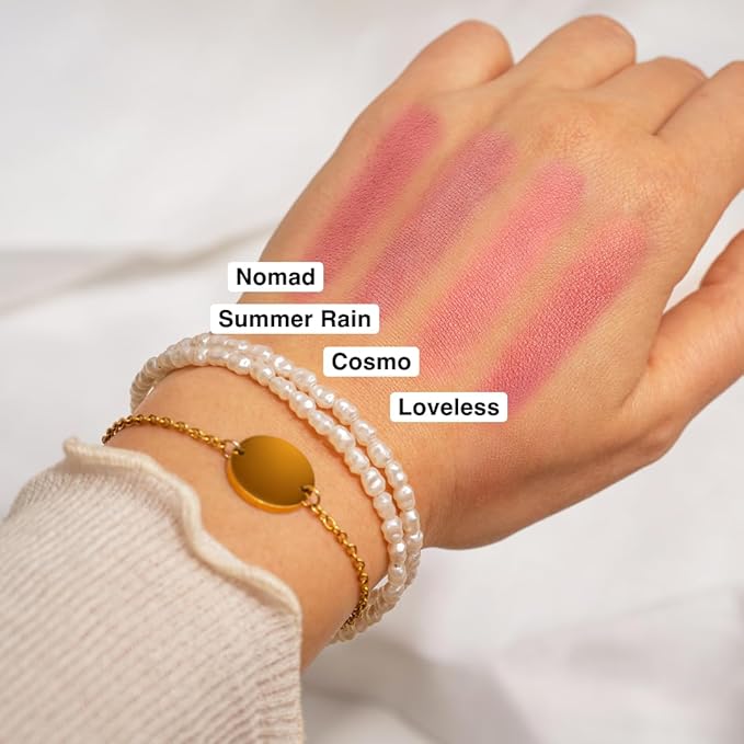 Makeup Powder Blusher - "Loveless" - 4g / 0.141 oz - Full Coverage, Natural Blush - Soft, Buildable Pink, Coral, Peach & Golden Hues - Matte & Shimmering Shades Gives Cheeks a Radiant Glow-Velvo Beauty