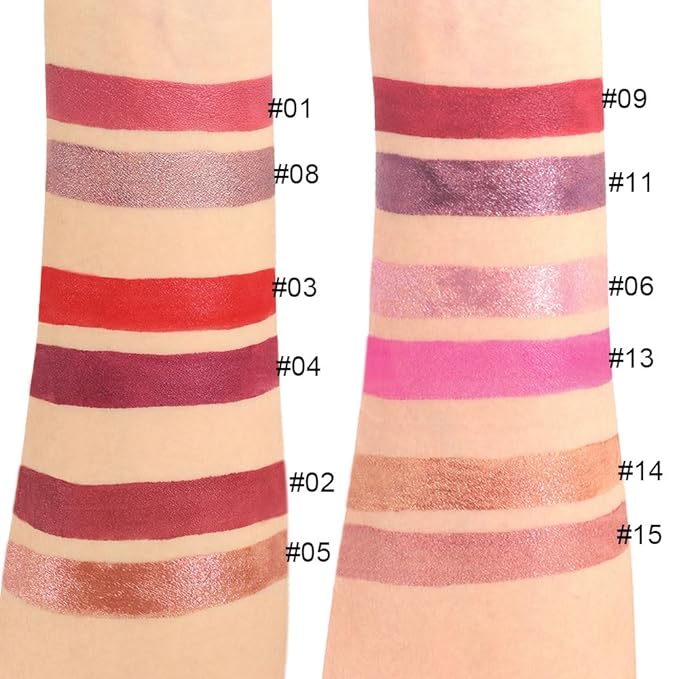 evpct 1Pcs Nude Gold Glitter Metallic Shimmer Diamond Lipstick Lip Gloss Stain Set for Women Long Lasting Waterproof, Nude Brown Sparkle Glitter Matte long Wear Liquid Lipstick Lip Makeup Kit, 14#-Velvo Beauty
