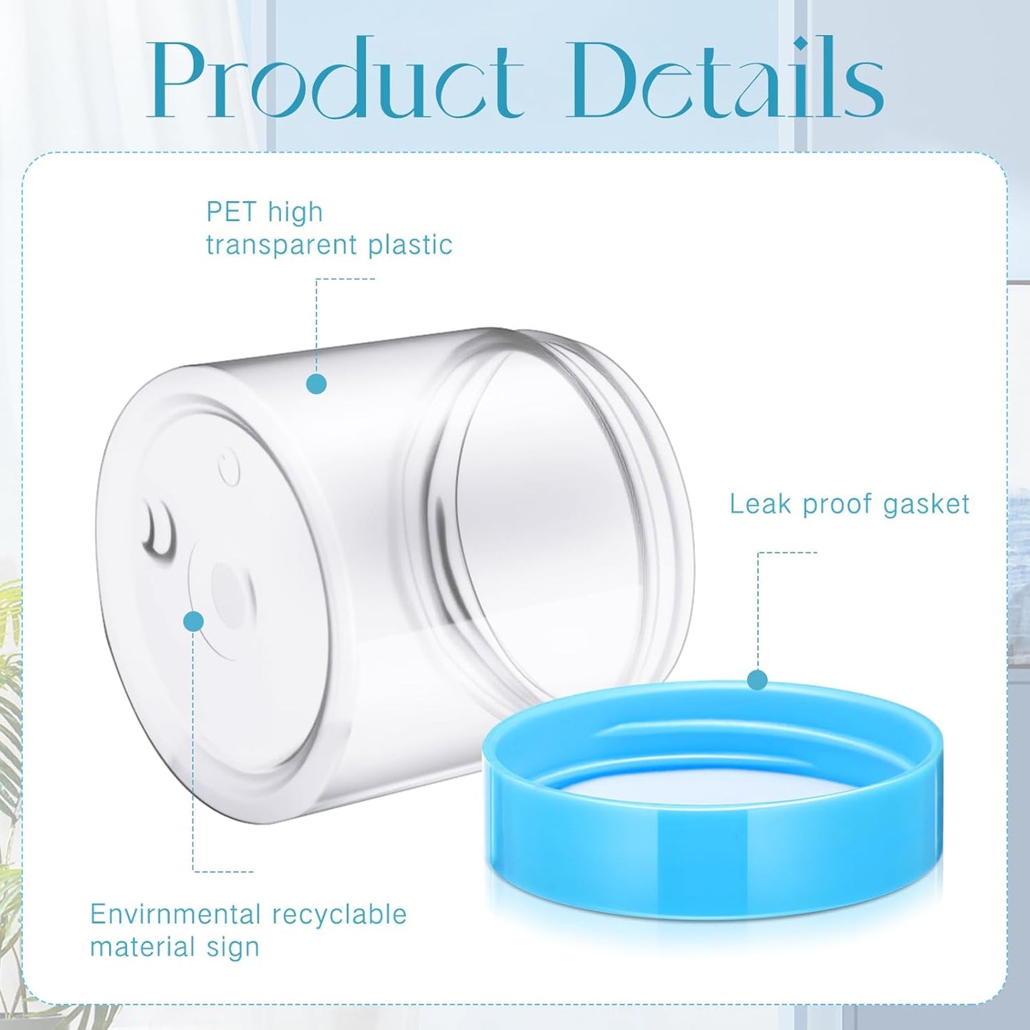 SATINIOR 100 Pcs Plastic Jars with Lids Small Containers Lids Wide Mouth Small Plastic Containers for Lotion Cream Rhinestones Body Butters Travel Storage(8 oz, Blue)-Velvo Beauty