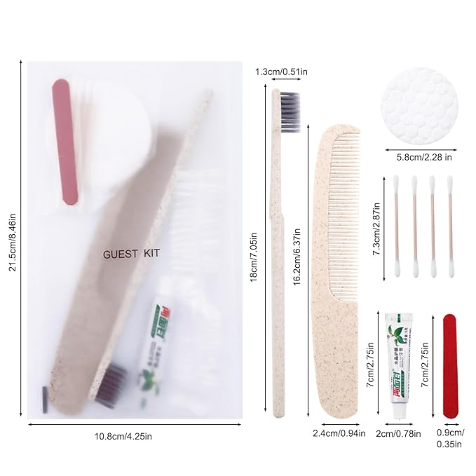 Hygiene Kit, Hygiene Kit Bulk, Travel Hygiene Kit With Toothbrush, Toothpaste, Care Package, Comb, Shower Cap, Individually Packed, Suitable For Hotel, Home, Camping, Travel (30-PACK)-Velvo Beauty