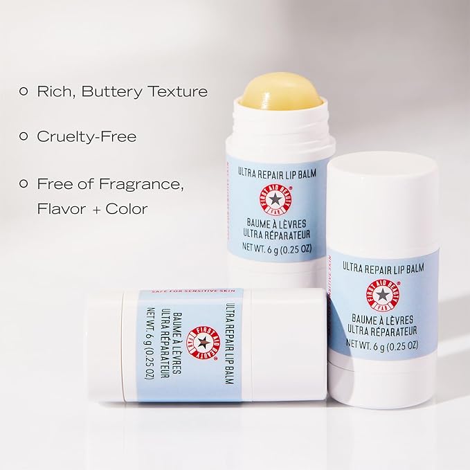 First Aid Beauty Ultra Repair Lip Balm – Instantly Hydrates to Leave Lips Soft, Supple + Plump – Concentrated Formula of Botanical Oils, Butters + Waxes – 0.25 oz-Velvo Beauty