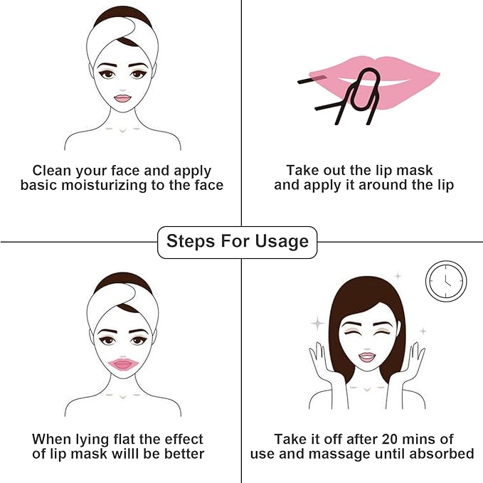 Adofect 30 Pieces Peach Moisturizing Collagen Lip Masks Crystal Lip Care Gel Pads Patches, Mouth & Lips Age Defying Masques - Great for Anti-Chapped, Anti-Wrinkle, Plump Your Lips, Rose Red-Velvo Beauty