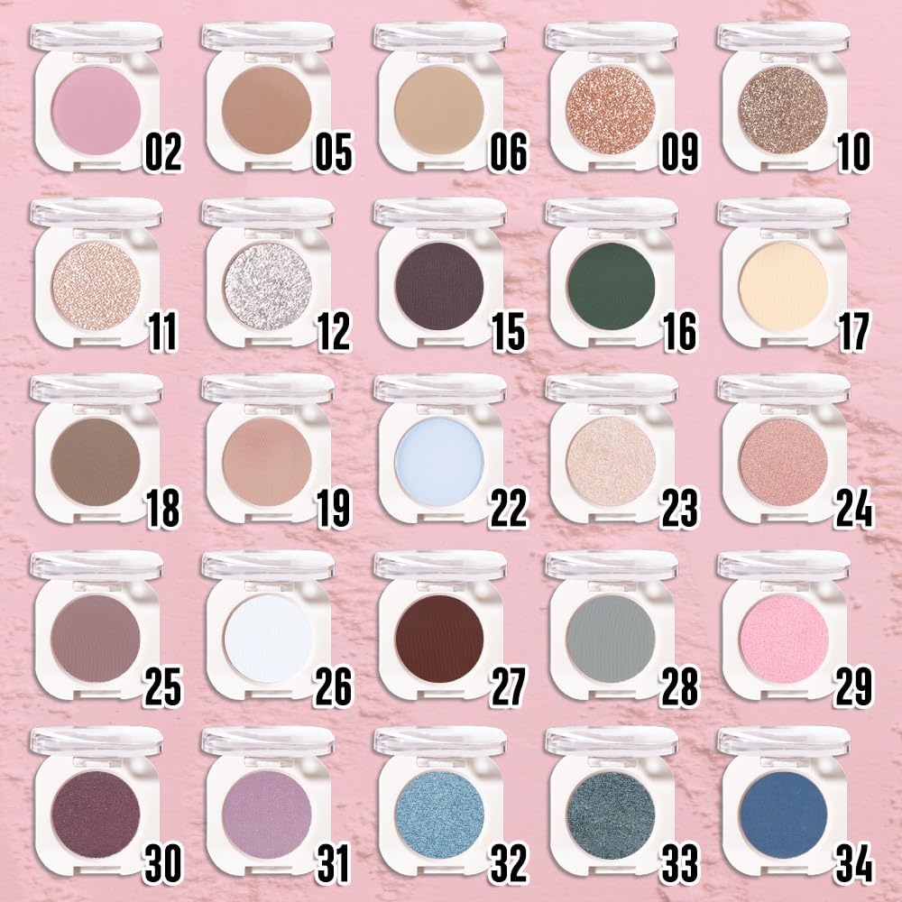 Nude Pink Matte Eyeshadow Palette for Women, Single Monochrome Eye Shadow Makeup, Shiny Pressed Powder, Blendable Natural sombras para ojos, Holographic,Vegan,Travel -19-Velvo Beauty