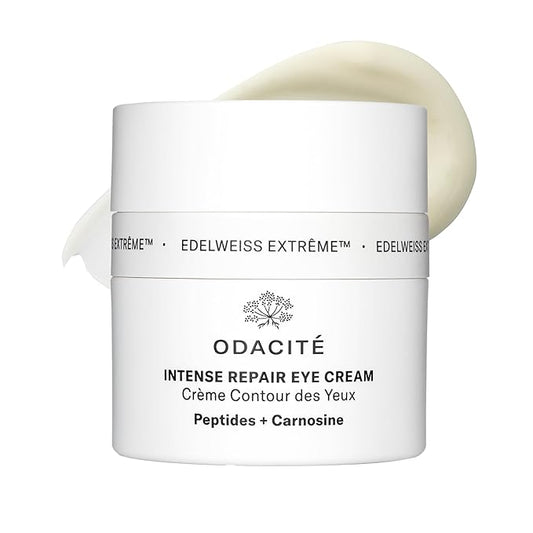 ODACITE Edelweiss Extreme Intense Repair Eye Cream - Anti-Aging Treatment with Carnosine Peptides for Youthful Eyes - Vegan Skincare - Sensitive Skin Friendly - For All Skin Types - 0.51 oz-Velvo Beauty