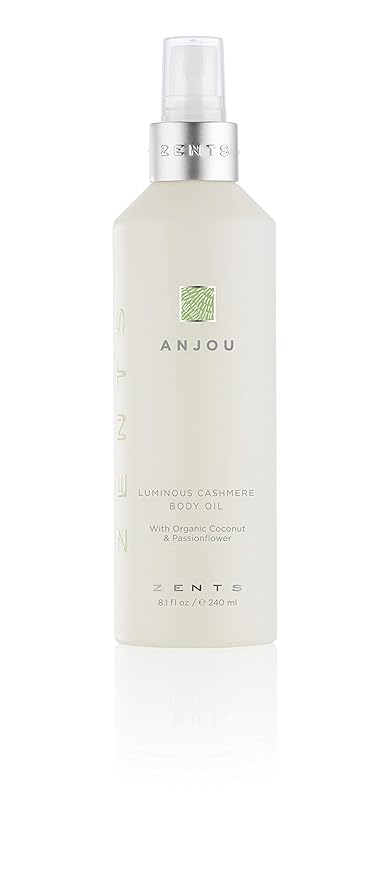Zents Luminous Cashmere Body Oil (Anjou Fragrance) | Moisturizing Body Oil with Vitamin E & Organic Coconut Oil | Softens & Smooths Skin | 8 fl oz-Velvo Beauty