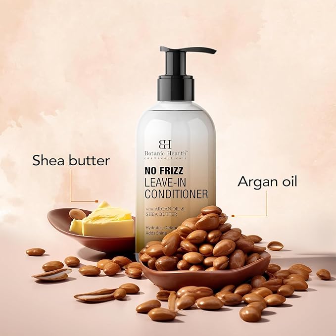 Botanic Hearth Leave In Conditioner For Curly, Frizzy, Dry, Damaged Hair | Detangling Conditioner With Shea Butter, Argan Oil & Allantoin | Smooth Flyaways & Add Shine | For All Hair Types | 8 Oz-Velvo Beauty