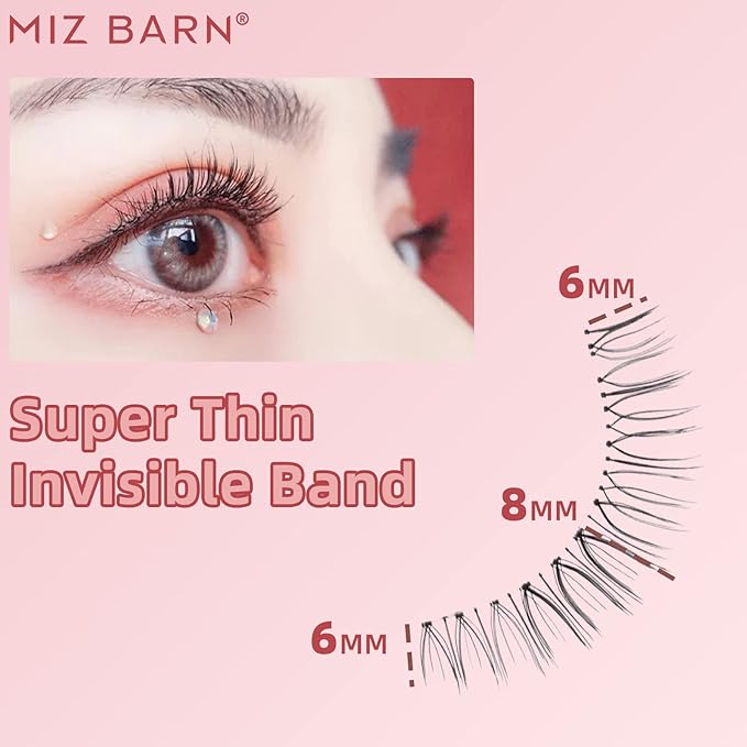 Miz Barn Daily Natural Look False Eyelashes,4 Pairs Natural Soft Lightweight Comfortable Short Lashes Clear Band Handmade Luxurious False Eyelashes(A05)-Velvo Beauty