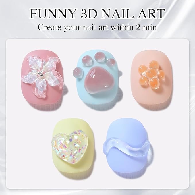 Double Rhythm 3D Clear Solid Sculpting Gel for Nail Art - Non-Sticky Hard Gel for Building, Carving, Molding Extension - Soak Off UV/LED Salon Home DIY 0.5 Oz (Clear)-Velvo Beauty