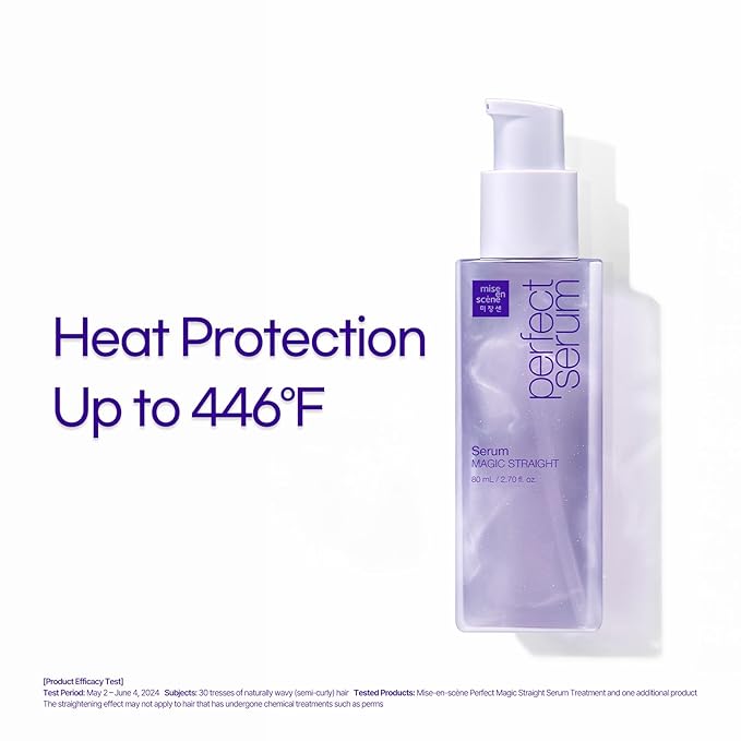 Mise En Scene Magic Straight Perfect Serum - Anti Frizz Hair Straightening Serum with heat protectant for straightener, hair tamer oil, Coconut Oil for Smooth, Silky, and Shiny Hair, 2.71 Fl Oz-Velvo Beauty